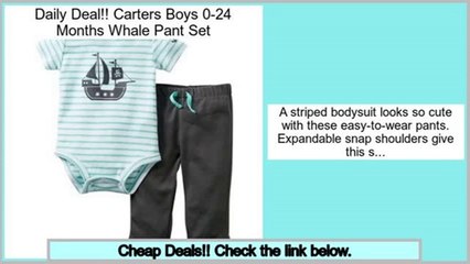 Low Price Carters Boys 0-24 Months Whale Pant Set
