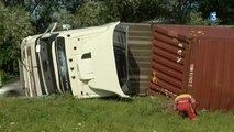 Marais-Vernier(27) : accident de camion avec conteneur