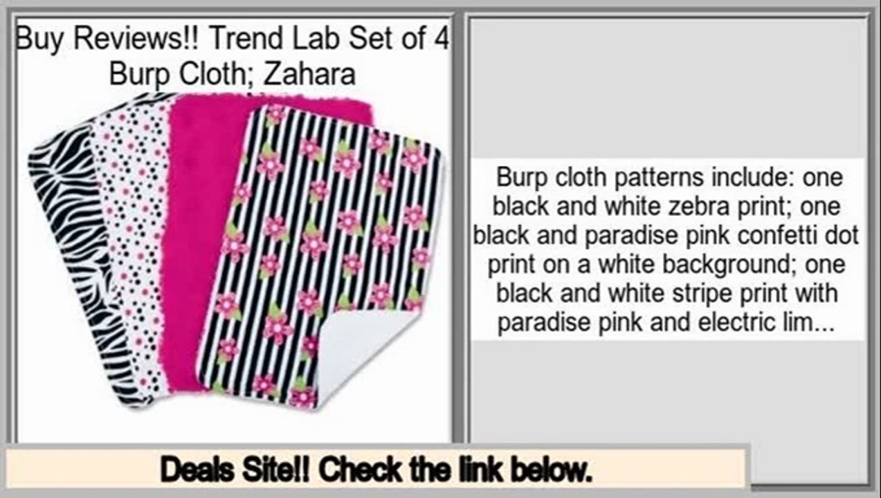 Best Value Trend Lab Set of 4 Burp Cloth; Zahara