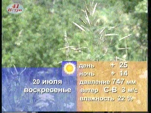 Прогноз погоды на 19-21 июля (ТРК Истра [г. Истра, Московская область], 20.07.2014)