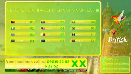 2nd SEMIFINAL - BRITISH SONG CONTEST 3