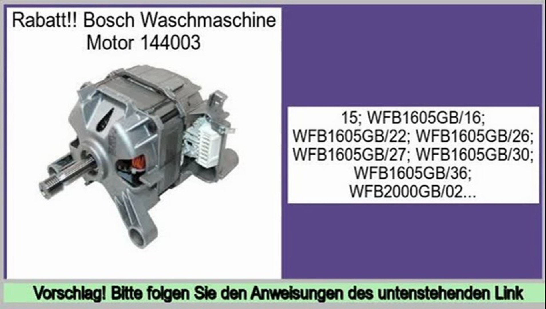 Best Preis Bosch Waschmaschine Motor 144003 Video Dailymotion