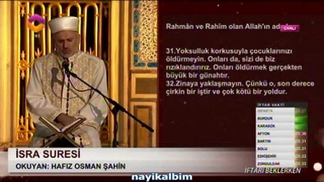 Osman Şahin İsra suresi Ramazan 2014