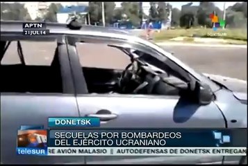 Residentes de Donetsk evidencian daños por bombardeos de Kiev