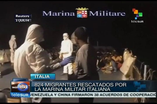 Unos 824 migrantes rescatados en costas italianas