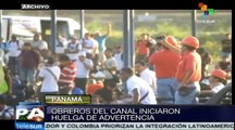 Obreros del Canal de Panamá inician huelga de advertencia