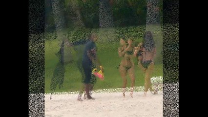 Kim Kardashian enjoys family day at the beach with husband Kanye West and baby North in Mexico (HD)