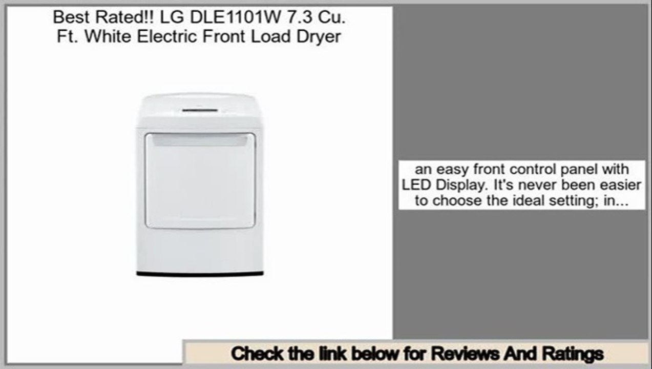 Low Cost LG DLE1101W 7.3 Cu. Ft. White Electric Front Load Dryer