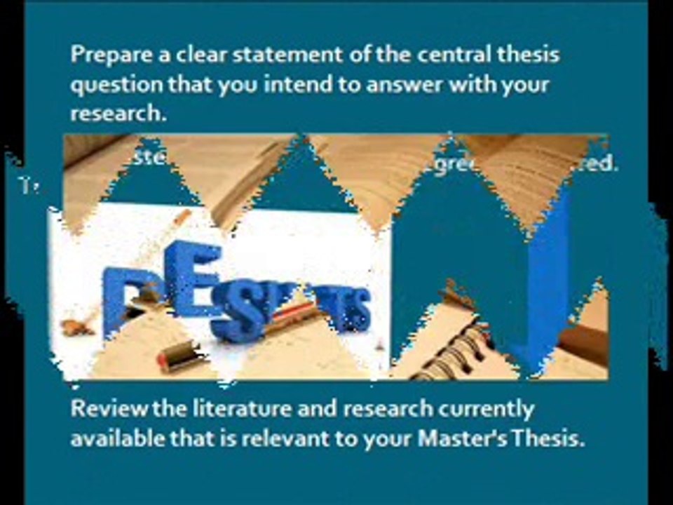 How to Write a Master's Thesis