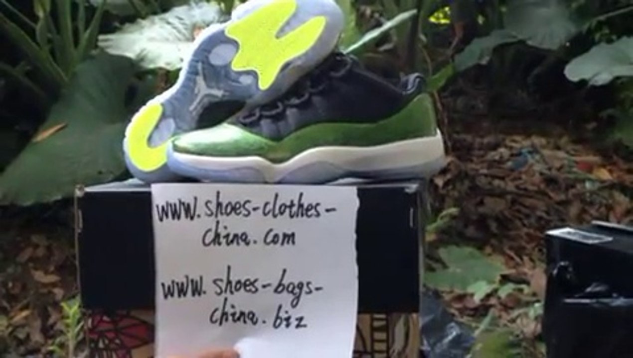 2015 Authentic Air Jordan 11 Low jordan 11 "Green Snakeskin"Shoes @Sports3y.Ru