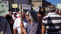 Manifestation contre un parc à moules de bouchot à Damgan
