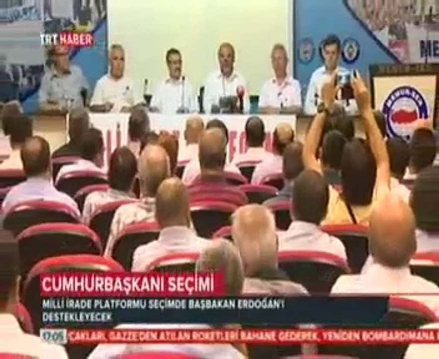 Milli İrade Platformu Cumhurbaşkanlığı Seçiminde Başbakan Recep Tayyip Erdoğan'ı Destekleyecek