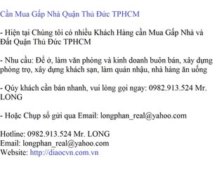 Mua Nhà Quận Thủ Đức - 0982.913.524 Mr.Long