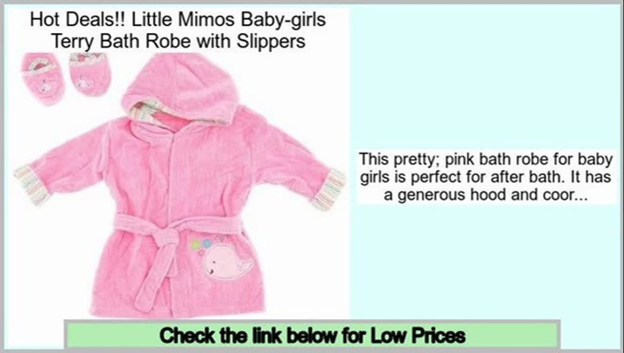 Low Price Little Mimos Baby-girls Terry Bath Robe with Slippers