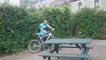 Drunk guy trying to ride his bicycle! FUNNY...