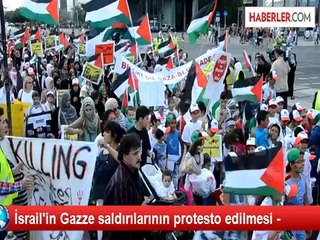 İsrail'in Gazze saldırılarının protesto edilmesi -