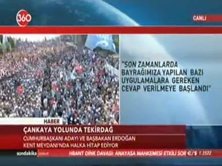 Başbakan ve Cumhurbaşkanı Adayı Erdoğan Tekirdağ'da Halka Hitap Ediyor.