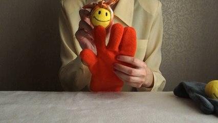 Live video with Smiley face hand puppets