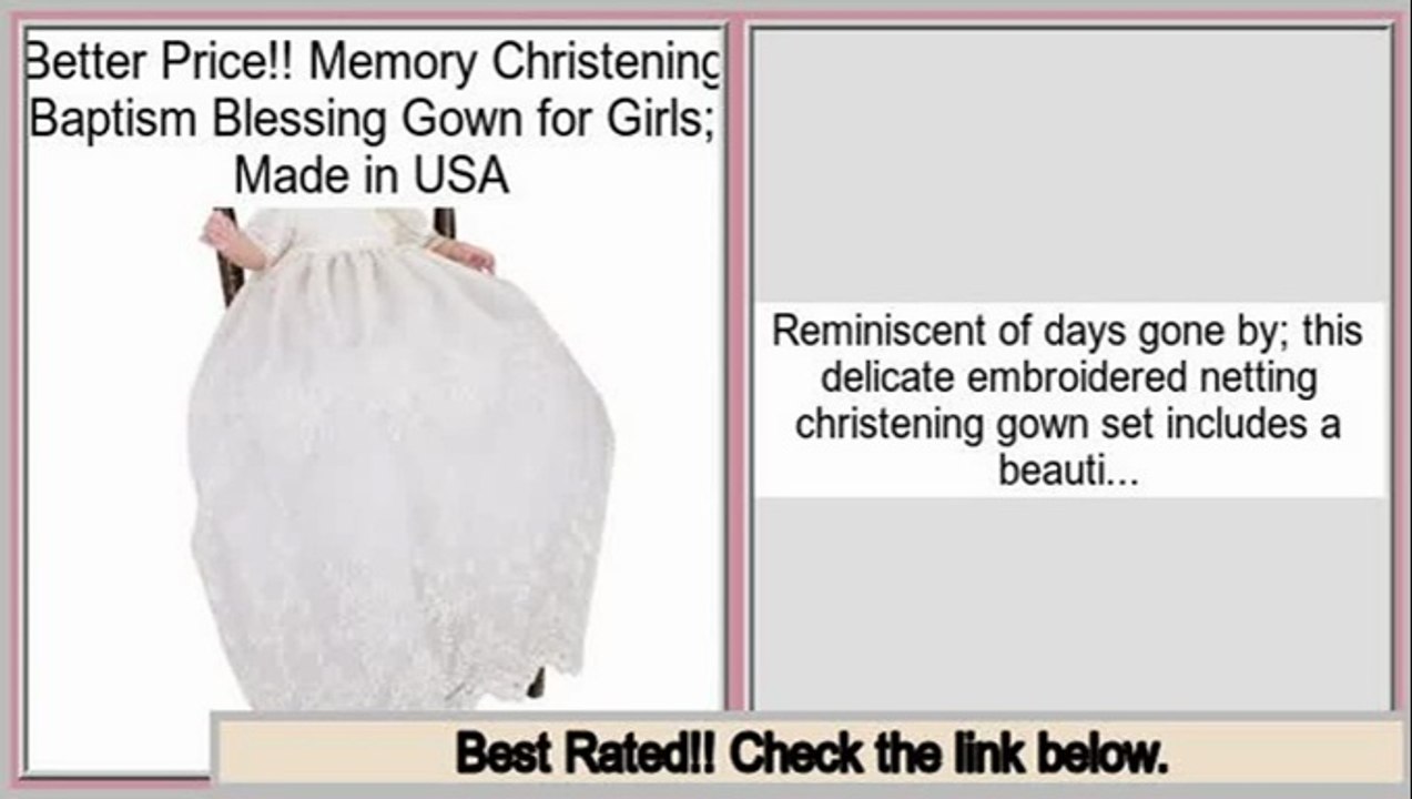 Find Cheap Memory Christening Baptism Blessing Gown for Girls; Made in USA