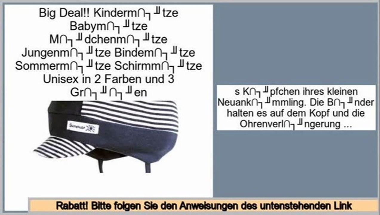 Hot Deals Kinderm�tze Babym�tze M�dchenm�tze Jungenm�tze Bindem�tze Sommerm�tze Schirmm�tze Unisex in 2 Farben und 3 Gr��en