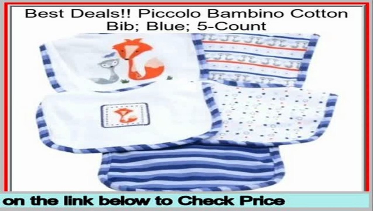 Bargain Piccolo Bambino Cotton Bib; Blue; 5-Count