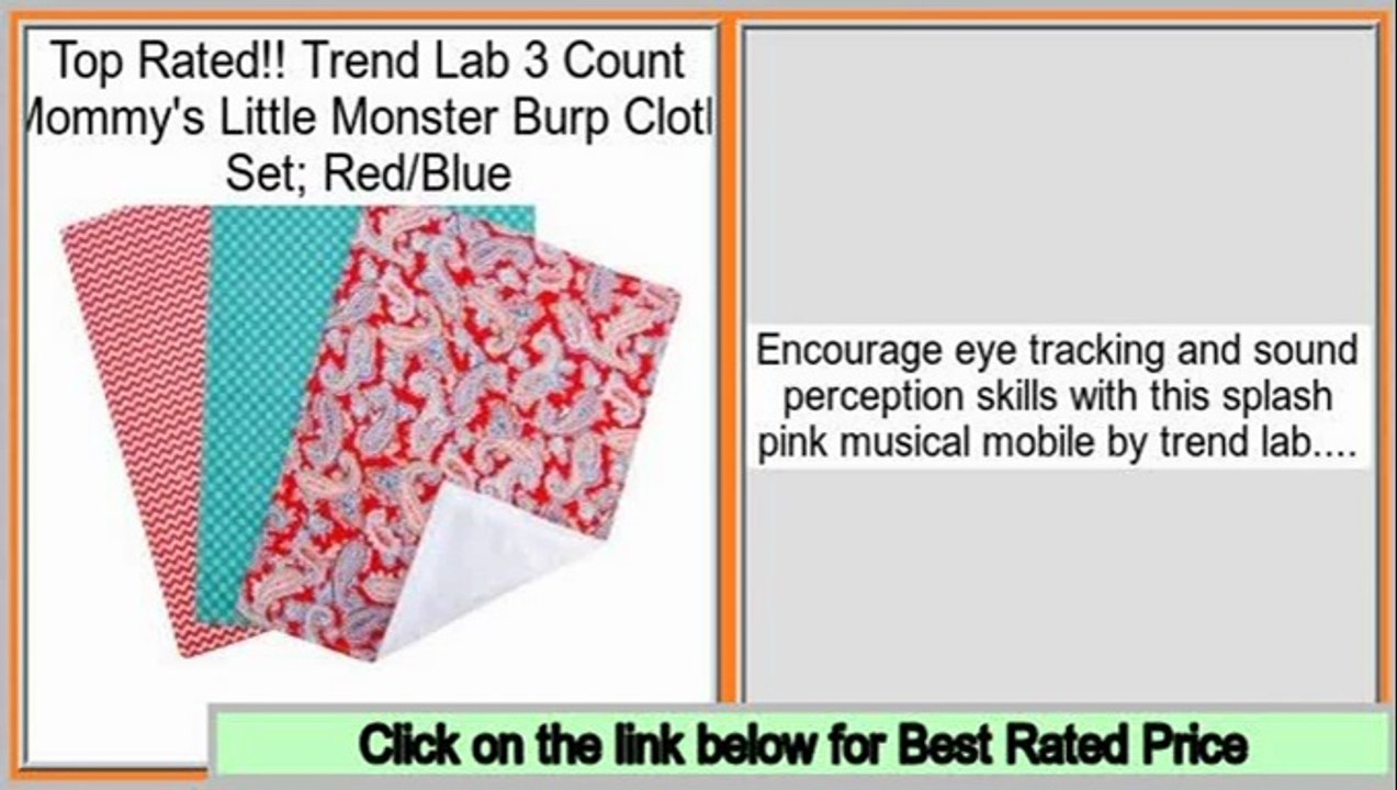 Daily Deal Trend Lab 3 Count Mommy's Little Monster Burp Cloth Set; Red/Blue