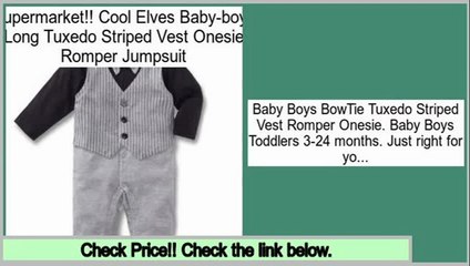 Hot Deals Cool Elves Baby-boys Long Tuxedo Striped Vest Onesie Romper Jumpsuit