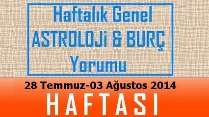 HAFTALIK Genel Burç ve Astroloji Yorumu videosu, 28 Tem-03 Agust 2014, Astroloji Uzmanı Demet Baltacı