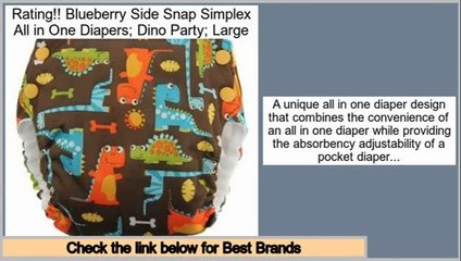 Better Price Blueberry Side Snap Simplex All in One Diapers; Dino Party; Large