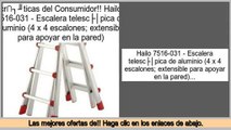 Los m�s vendidos Hailo 7516-031 - Escalera telescópica de aluminio (4 x 4 escalones; extensible para apoyar en la pared)