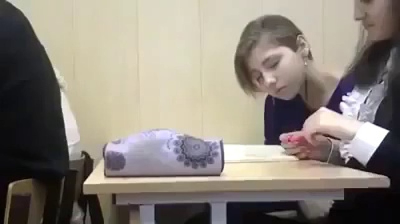 Cute girl sleeping during lecture