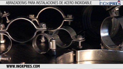 Abrazadera para tubo de acero inoxidable.