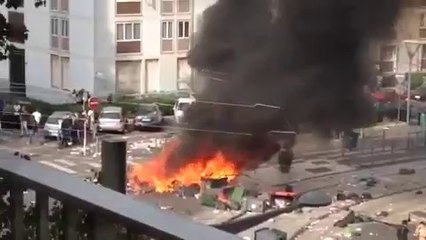 Témoins BFMTV : Incendies lors des manifestations de Sarcelles