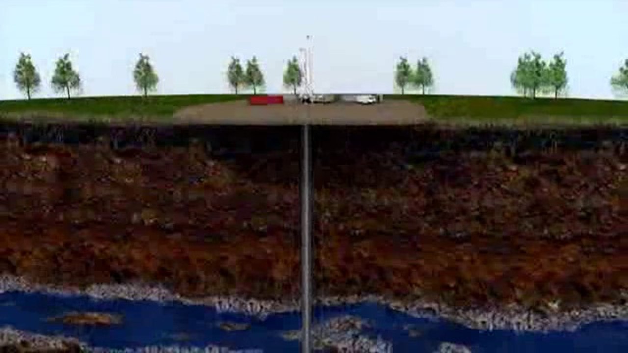 Animation de la fracturation hydraulique (fracking)