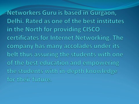 Advanced CISCO Certification with Networkers Guru