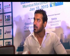 John Abraham in Mumbai Marathon