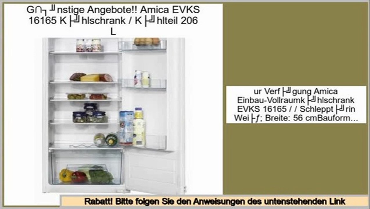 Vertrieb Amica EVKS 16165 Kühlschrank / Kühlteil 206 L