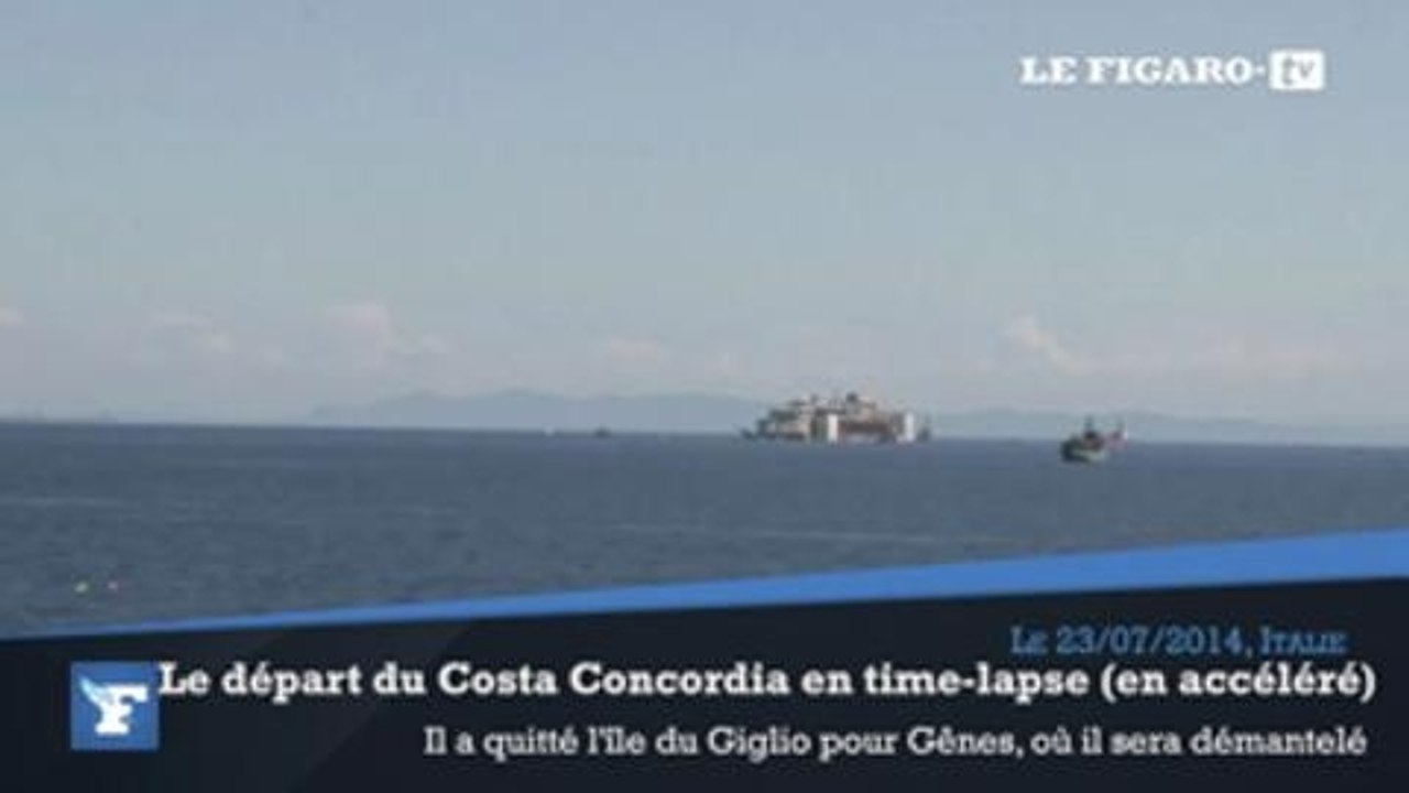 Le départ du Costa Concordia de l'île du Giglio en time-lapse