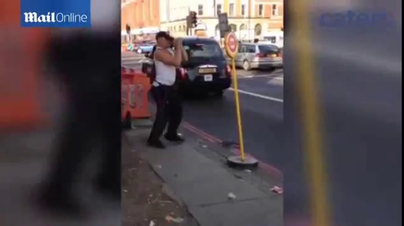 Punch drunk Man caught on camera fighting