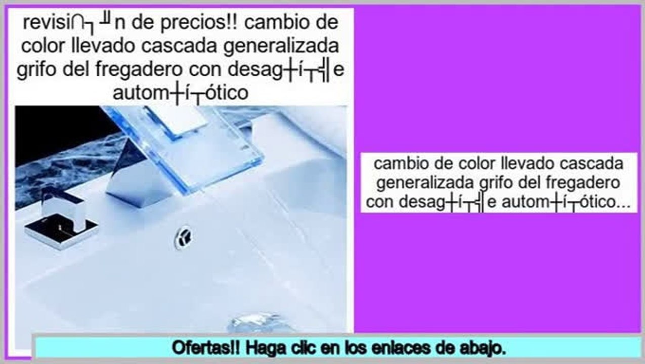 ventas de liquidaci�n cambio de color llevado cascada generalizada grifo del fregadero con desagš¹e automš¢tico
