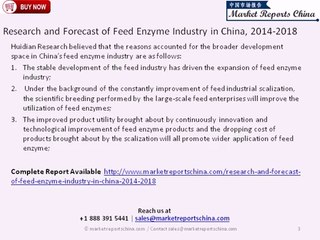 Feed Enzyme Industry in China is worth more than CNY 4.7 billion with Anuual Growth Rate of 13.4% in 2018 - Forecast