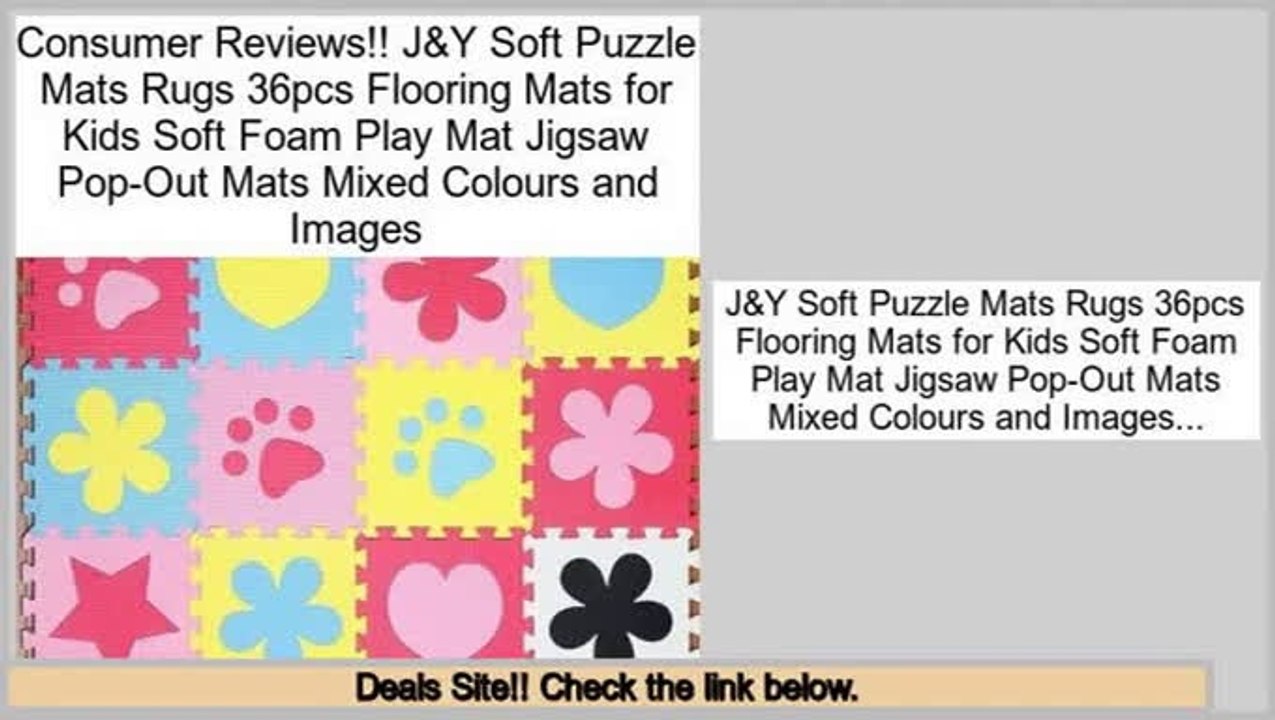 Best Brands J&Y Soft Puzzle Mats Rugs 36pcs Flooring Mats for Kids Soft Foam Play Mat Jigsaw Pop-Out Mats Mixed Colours and Images