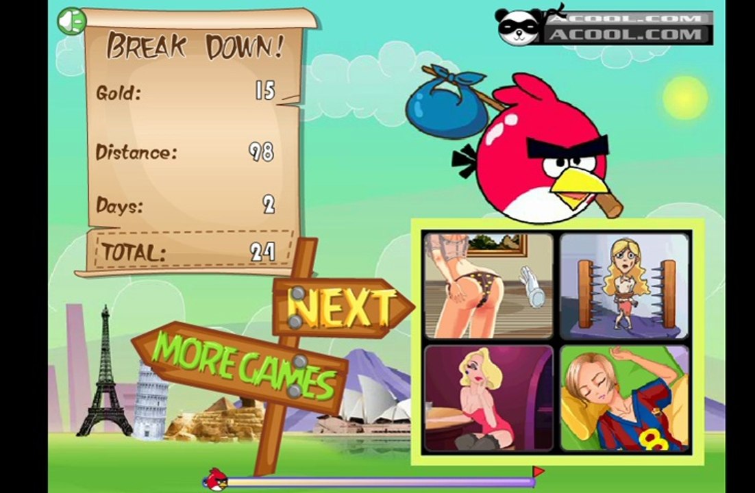 Angry birds video game flying high