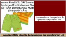Preise Einkaufs CRI CRI 'Savanna' Baby Jungen Kombination aus Shorts und T-Shirt gestreift Animal-Muster (Orange/Gr�n)