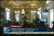 Maduro propone alianza entre BRICS y organismos de Unasur