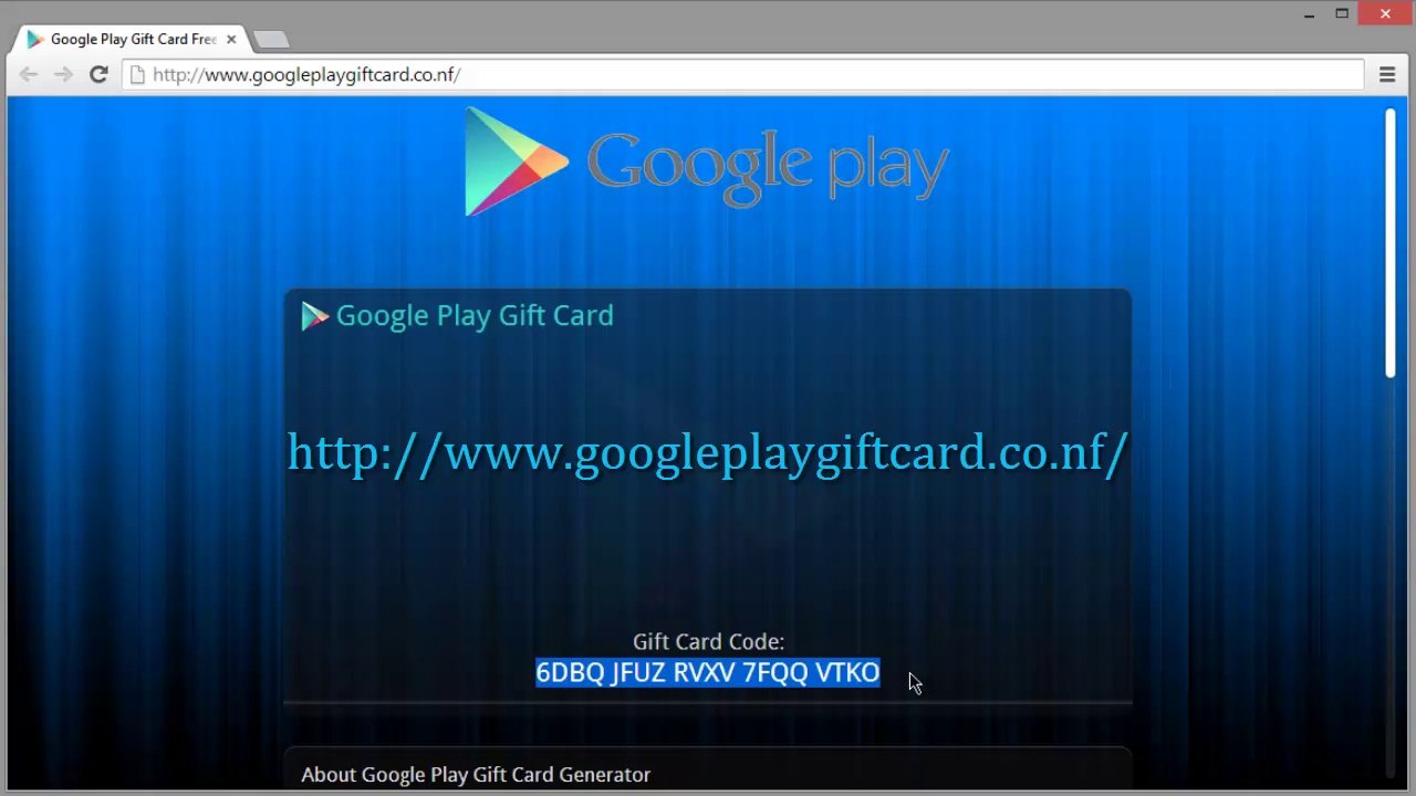 Free Google Play Gift Card - Gratuit Google Play Carte Cadeau 2015
