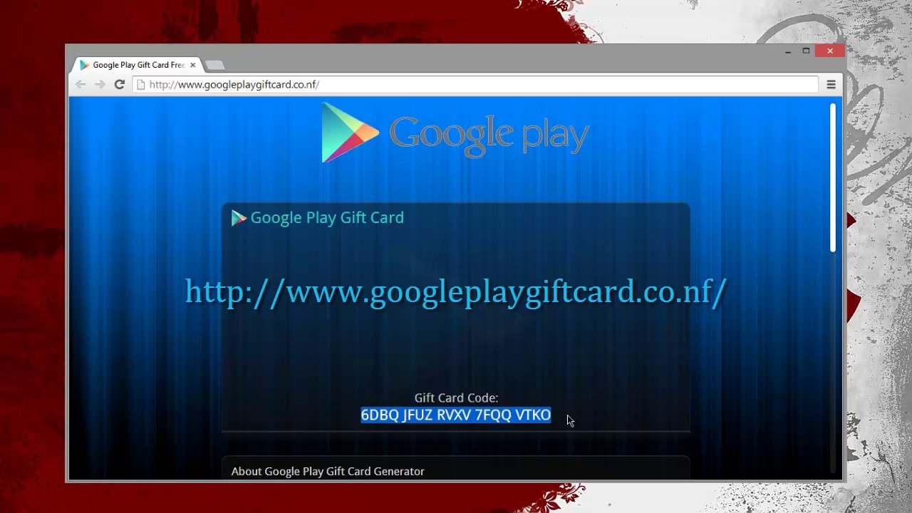 Google Play Gratuit Carte Cadeau - Google Play Free Gift Card 2015