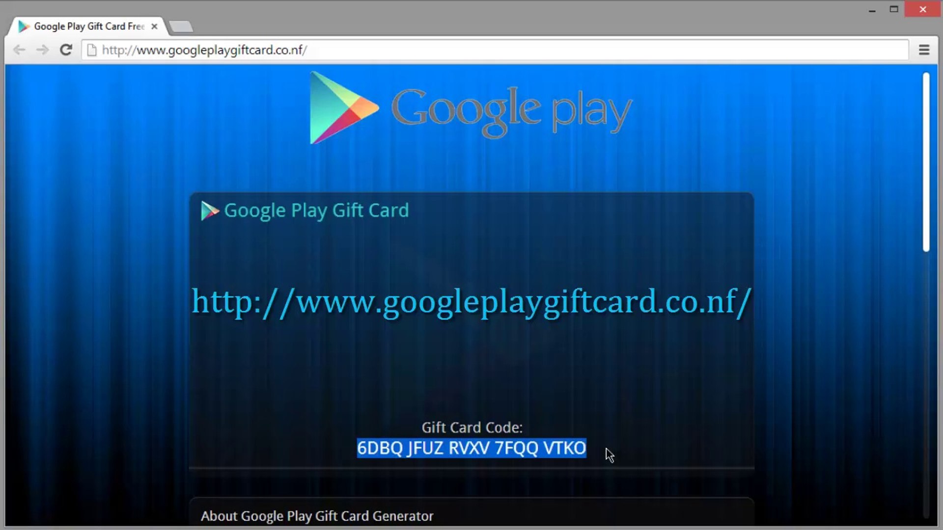 Google Play Store Geschenkkarte Generator Frei - Carte-cadeau Generateur Gratuit - Gift Card Generator Free 2015 - Video Dailymotion