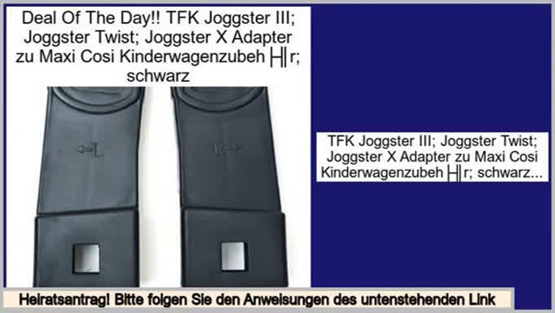 Am besten bewertet TFK Joggster III; Joggster Twist; Joggster X Adapter zu Maxi  Cosi Kinderwagenzubehör; schwarz - video Dailymotion