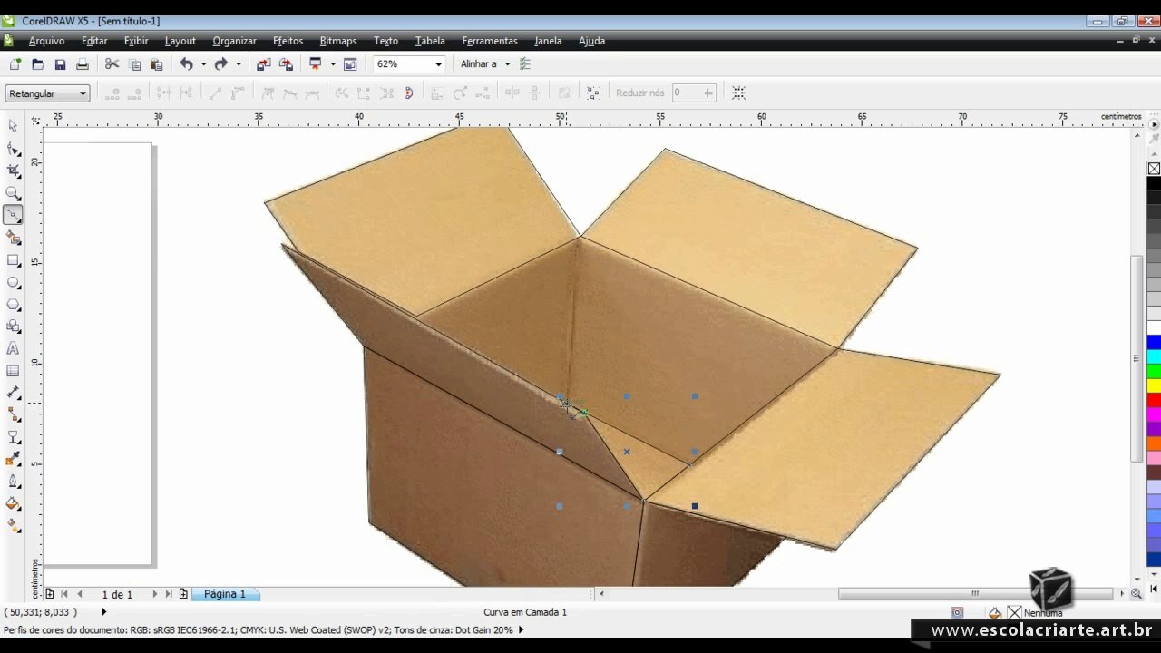 Curso de Corel Draw X5 aula 45 - caixa de papelao